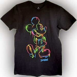 Disney Parks Neon Paint Mickey Mouse Adult T-Shirt Size Small